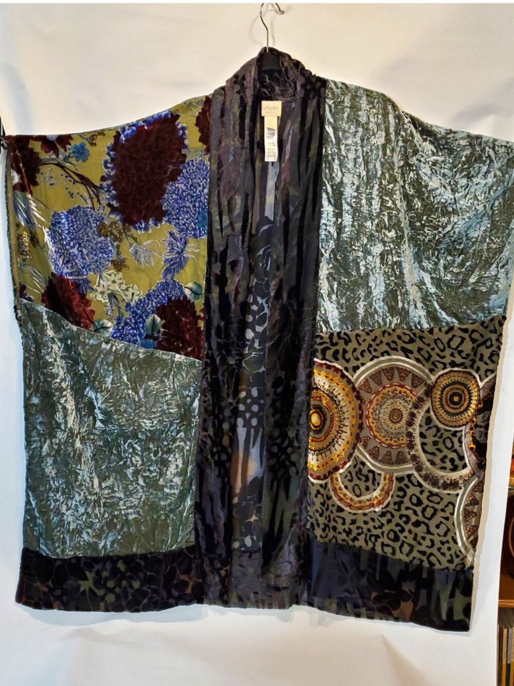 Chico's Kimono Jacket Velvet Burnout Boho Duster